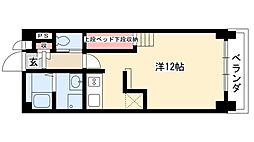 サンズコーポ市場木 ワンルームの間取図画像