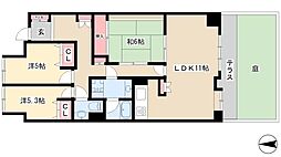 エクセレンス志賀本通 3LDKの間取図画像