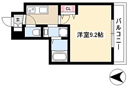 EsTRUTHPlusNORTH-NAGOYA 1Kの間取図画像