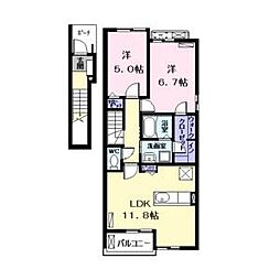 アビターレベッシェ5 2LDKの間取図画像
