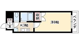 エステート弦四路 1Kの間取図画像