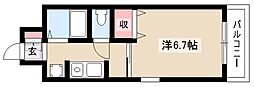 エスポア庄内緑地 1Kの間取図画像