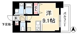プレサンス名古屋駅前プラチナム ワンルームの間取図画像