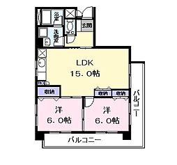 サンパレス 2LDKの間取図画像
