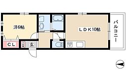 ベルメゾン3 1LDKの間取図画像