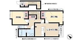 ウエストシティー 2LDKの間取図画像