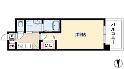 パルティール浅間町 1Kの間取図画像