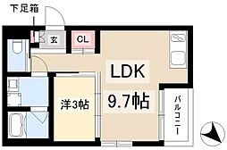 RadIAnce須ヶ口ステーション 1LDKの間取図画像