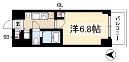 ライジングコート名古屋駅前東 1Kの間取図画像