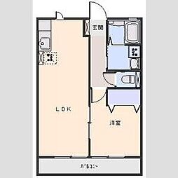 ホワイトコート花の木A 1LDKの間取図画像
