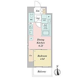プレイズシード名城公園 1DKの間取図画像
