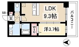 プレリス丸の内オーレル 1LDKの間取図画像