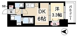 プレリス丸の内オーレル 1DKの間取図画像
