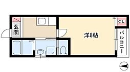 カーサ・ルナ 1Kの間取図画像