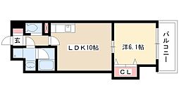 カスタリア志賀本通 1LDKの間取図画像