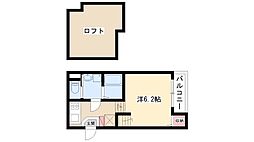 ポンテ志賀本通 1Kの間取図画像