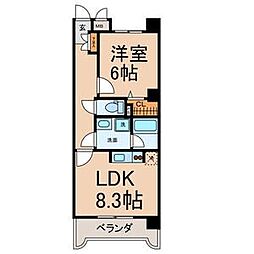 エクセレンス彩 1LDKの間取図画像