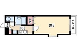 クオーレ丹羽 1Kの間取図画像