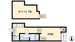 ポラリス名城公園 1Kの間取図画像