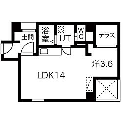 キュード・上小田井 1LDKの間取図画像