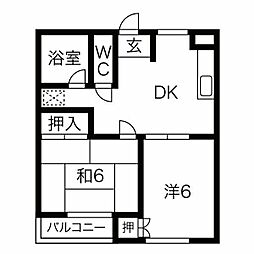 ゴールデンハイツB 2階/-