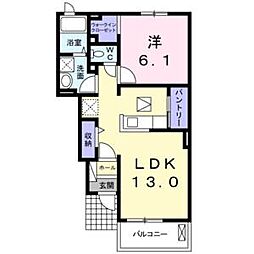 ネオジョウワH1 1LDKの間取図画像
