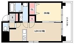 Ceres志賀本通 1LDKの間取図画像