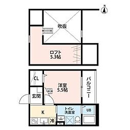 CielBleu志賀本通 1Kの間取図画像