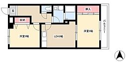 大野木ビラ 2LDKの間取図画像