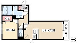 ボイス・セカンドB 1LDKの間取図画像