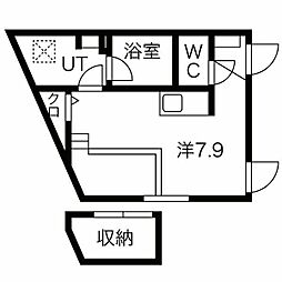 プリシェール名塚 ワンルームの間取図画像