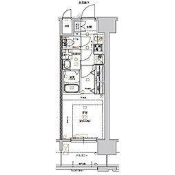 CRESTTAPP平安通 1Kの間取図画像