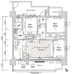 ブライム名古屋 3LDKの間取図画像
