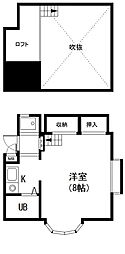 ビスタ・山手 1Kの間取図画像