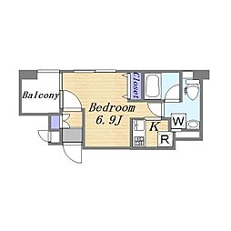 LaLuce 1Kの間取図画像