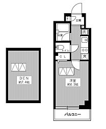 ブライズ新宿中井 1SKの間取図画像