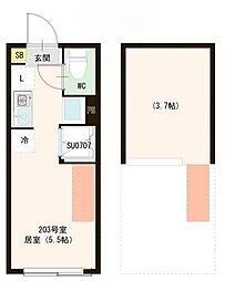 MIKI ワンルームの間取図画像