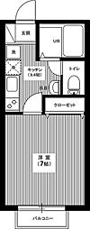 キャメル谷塚3 1Kの間取図画像