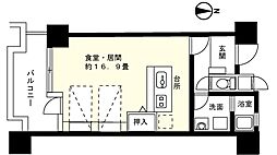 パサージュ勝浦 1LDKの間取図画像