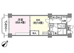 アレーヌ白浜 1DKの間取図画像