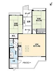 リゾートヴィラ1 2LDKの間取図画像