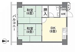 センチュリー御宿シーサイド 2DKの間取図画像