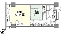 ロイヤルヴァンベール勝浦ビーチ 1LDKの間取図画像