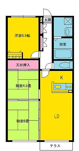 レジデンス貝塚2号館 102｜千葉県千葉市若葉区貝塚2丁目(賃貸マンション3LDK・1階・59.40㎡)の写真 その2