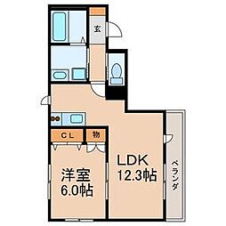 LIBERTY 1LDKの間取図画像