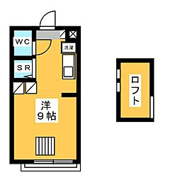 フローラ1 ワンルームの間取図画像