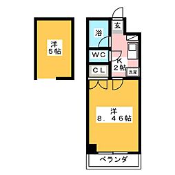 クレオ舞浜2 1Kの間取図画像