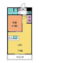 ローズガーデンF6 1LDKの間取図画像