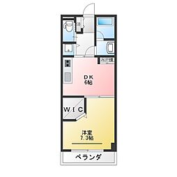 ハートウッドコート 1DKの間取図画像