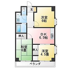 第一西脇ビル 2LDKの間取図画像